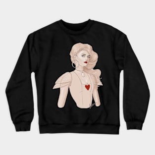 Pinup with red heart and lips Crewneck Sweatshirt